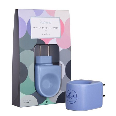 Aromatizador Elétrico de Porcelana - Azul - Via Aroma - Mundo dos Óleos