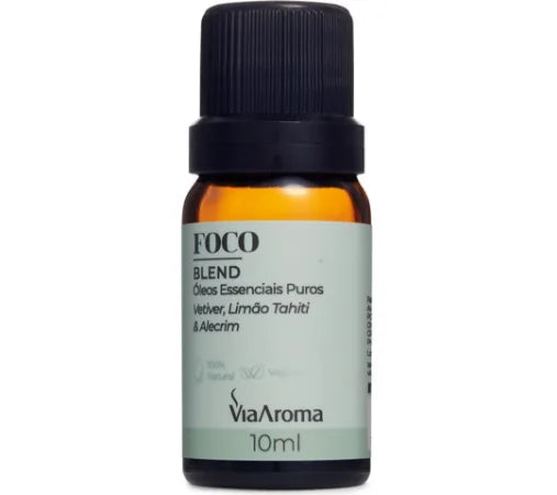 Blend de Óleos Essenciais (Foco) - Via Aroma - Frasco com 10ml - Mundo dos Óleos