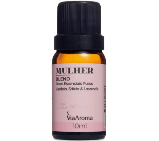 Blend de Óleos Essenciais (Mulher) - Via Aroma - Frasco com 10ml - Mundo dos Óleos