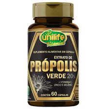 Extrato de Própolis Verde - Unilife - Frasco com 60 Cápsulas de 500mg - Mundo dos Óleos