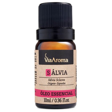 Óleo Essencial de Sálvia - Via Aroma - Frasco com 10ml - Mundo dos Óleos