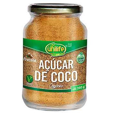 Açúcar de Coco Orgânico - Unilife - Frasco com 360g - Mundo dos Óleos