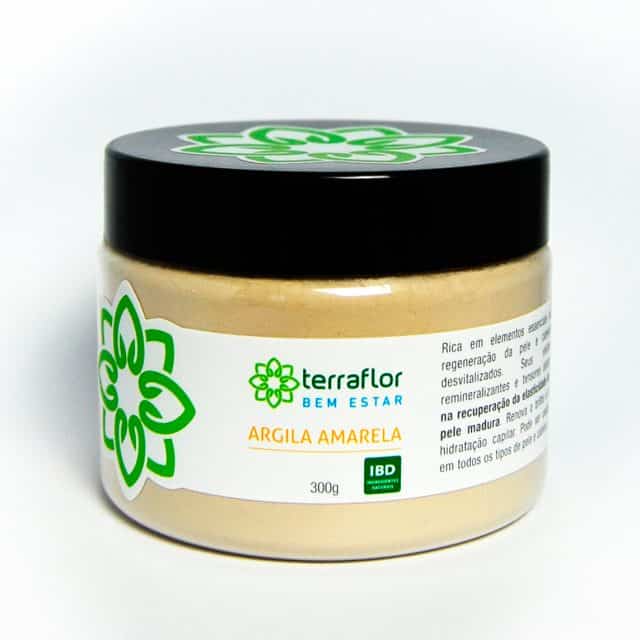 Argila Amarela - Terra Flor - Frasco com 300g - Mundo dos Óleos