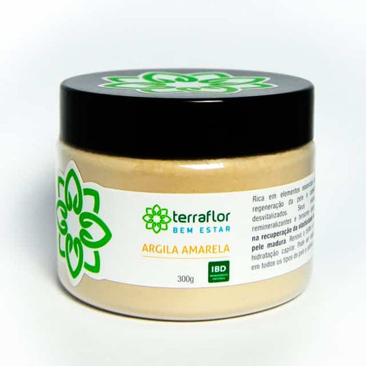 Argila Amarela - Terra Flor - Frasco com 300g - Mundo dos Óleos