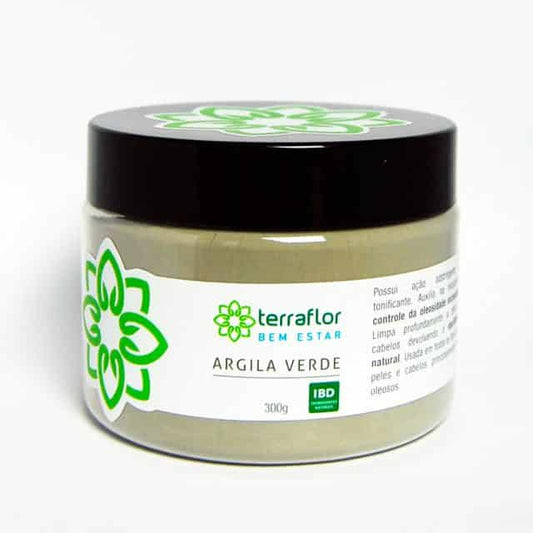 Argila Verde - Terra Flor - Frasco com 300g - Mundo dos Óleos