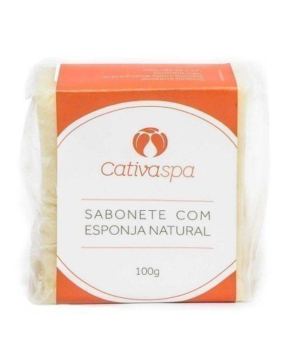 Sabonete Vegetal de Babaçu (Com Esponja) - Cativa - Barra de 100g - Mundo dos Óleos