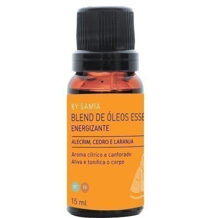 Blend Alecrim, Manjericão, Petitgrain, Vetiver, Bergamota e Laranja - Energizante - By Samia - Frasco com 15ml - Mundo dos Óleos