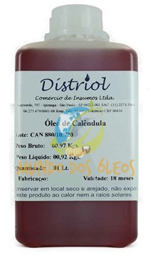 Óleo de Calendula - Distriol - Frasco com 1 Litro - Mundo dos Óleos