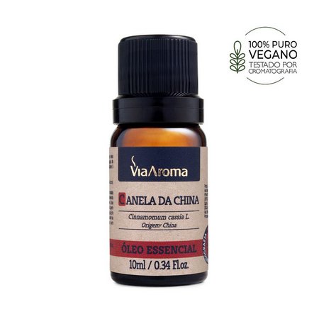 Óleo Essencial de Canela da China - Via Aroma - Frasco com 10ml - Mundo dos Óleos