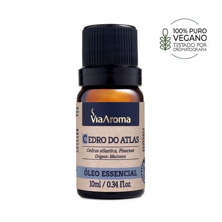 Óleo Essencial de Cedro Atlas - Via Aroma - Frasco com 10ml - Mundo dos Óleos