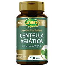 Centella Asiática (Herba Centellae) - Unilife - Frasco com 60 Cápsulas de 570mg - Mundo dos Óleos