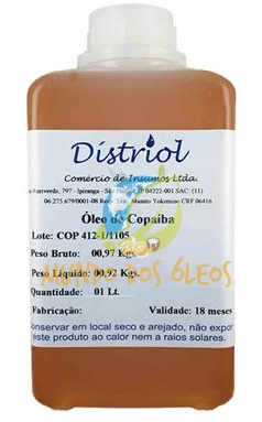 Óleo de Copaiba - Distriol - Frasco com 1 Litro - Mundo dos Óleos