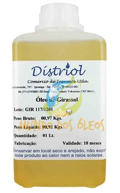 Óleo de Girassol - Distriol - Frasco com 1 Litro - Mundo dos Óleos