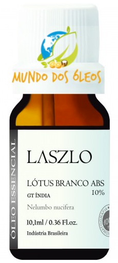 Óleo Absoluto de Lótus Branco 10% - Laszlo - Frasco com 10ml - Mundo dos Óleos