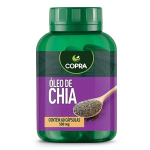 Óleo de Chia - Copra - Frasco com 60 cápsulas de 500mg - Mundo dos Óleos