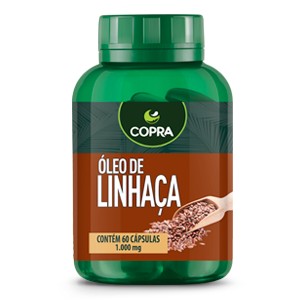 Óleo de Linhaça - Copra - Frasco com 60 cápsulas de 1000mg - Mundo dos Óleos