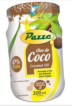 Óleo de Coco Extra Virgem - Pazze - Frasco com 200ml - Mundo dos Óleos