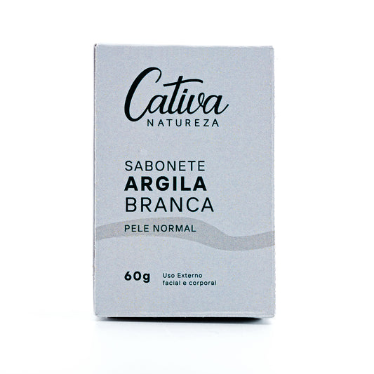 Sabonete Argila Branca - Pele Normal - Cativa - 60g - Mundo dos Óleos