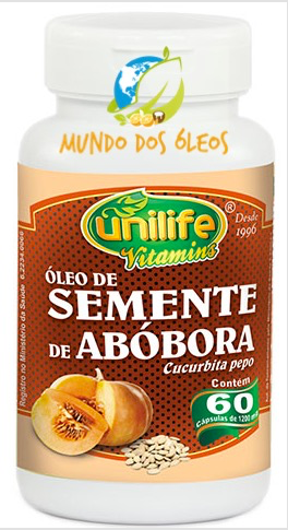 Óleo de Semente de Abobora - Unilife - Frasco com 60 Capsulas de 1000mg - Mundo dos Óleos